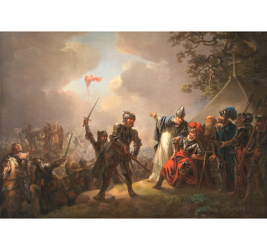 Dannebrog - Volmerslaget maleri Kunstplakat - TenStickers