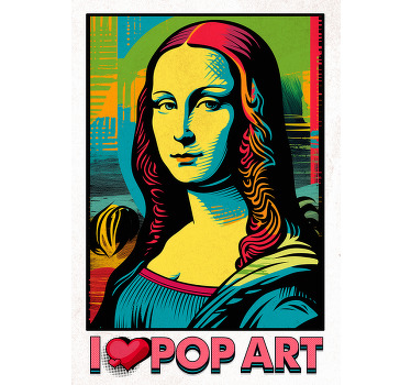 Póster pop art gioconda colorida - TenVinilo