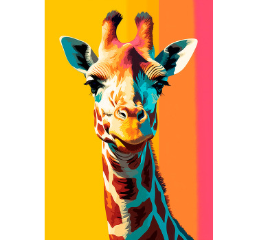 Poster pop art portrait de girafe - TenStickers