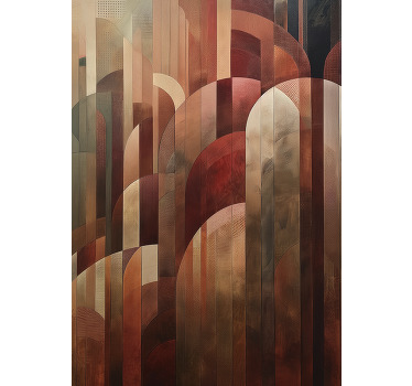 Poster Art Déco formes rouges - TenStickers