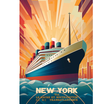 New work ship Art Déco poster - TenStickers