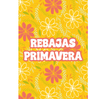 Poster flores flores de rebajas de primavera - TenVinilo