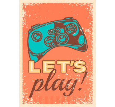 Let's play retro style video game poster - TenStickers
