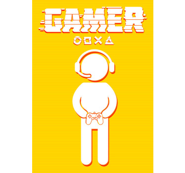 Poster jeux vidéo icône de joueur - TenStickers