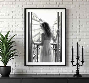 Lady in a morning photo realistic poster - TenStickers