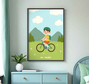 Poster enfant cyclisme en route - TenStickers