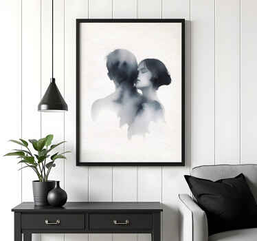 Lovely couple minimalist poster - TenStickers