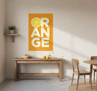 Αφίσα κουζίνας με κομμένο πορτοκάλι κείμενο - TenStickers