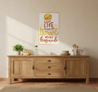 Poster cocina dibujo de limón y cita inspiradora - TenVinilo