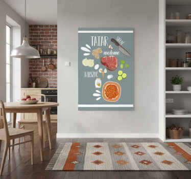 Plakat do kuchni tatar na talerzu - TenStickers