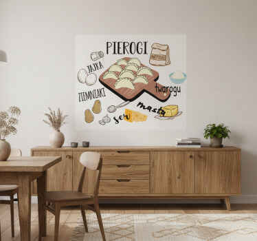 Plakat do kuchni pierogi ruskie w smaku i kolorze - TenStickers