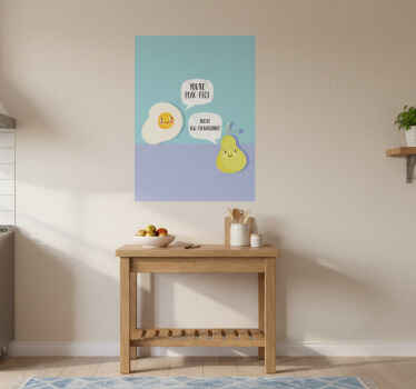 Αφίσα κουζίνας με αστείο για αυγά και αχλάδια - TenStickers