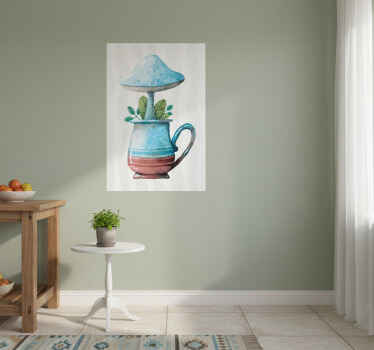 Αφίσα κουζίνας με χαριτωμένο σχέδιο μανιταριού σε κούπα - TenStickers