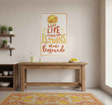 Αφίσα κουζίνας με Λεμονάκι Σκίτσο και Ρητό - TenStickers