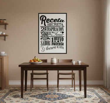 Poster cocina receta secreta - TenVinilo