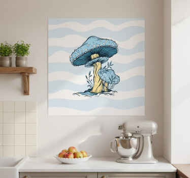 Kitchen poster featuring blue mushroom illustration - TenStickers