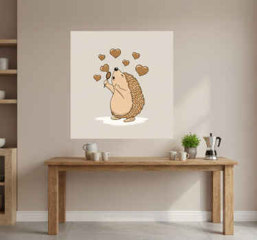 Kitchen poster hedgehog with love hearts - TenStickers