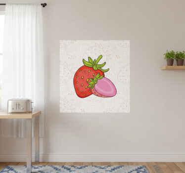 Kitchen poster seamless red and pink strawberries - TenStickers