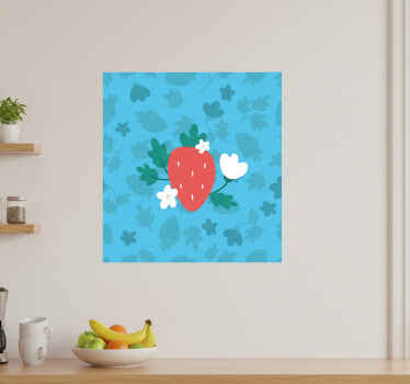 Kitchen poster with colorful fruits and flower pattern - TenStickers