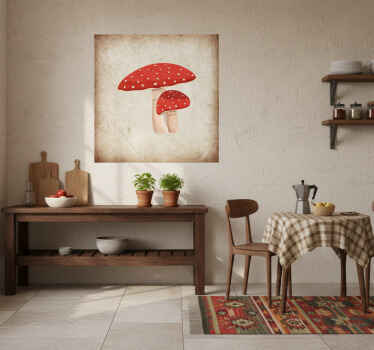 Kitchen poster amanita mushroom illustration - TenStickers