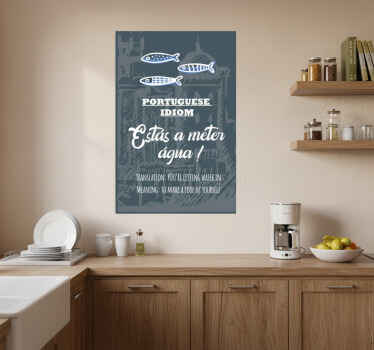 Poster cozinha tradução do ditado "idiota" - TenStickers