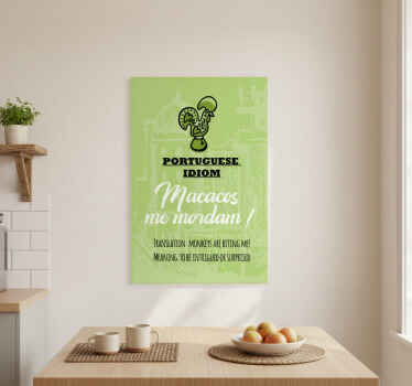 Poster cozinha tradução de ditado português surpreso - TenStickers