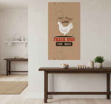 厨房宣传画新鲜白色鸡蛋 - TenStickers