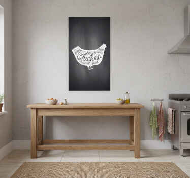 厨房宣传画新鲜农场鸡肉 - TenStickers