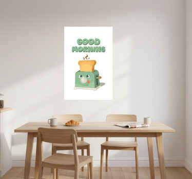 厨房宣传画 早晨与烤面包机相伴 - TenStickers