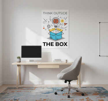 Office poster think outside the box - TenStickers