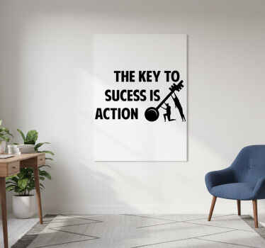 办公室宣传画 成功源于行动 - TenStickers