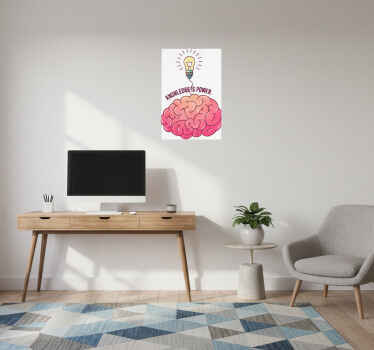 Knowledge is power brain office poster - TenStickers