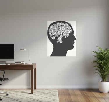 Office poster brain with gears - TenStickers