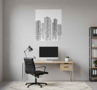 办公室宣传画城市天际线 - TenStickers