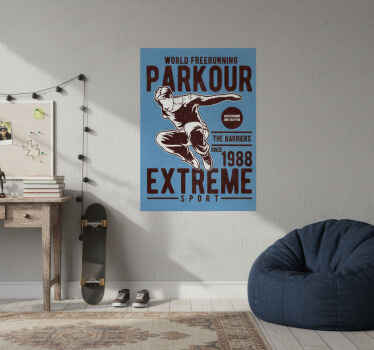 青少年卧室的宣传画复古跑酷 - TenStickers