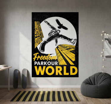 青少年卧室的宣传画《跑酷世界》 - TenStickers