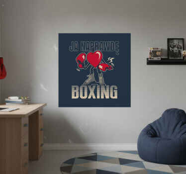 Plakat do pokoju nastolatka kocham boksowanie - TenStickers