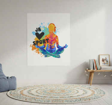 Plakat do pokoju nastolatka kocham sport i jogę - TenStickers
