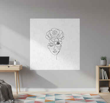 客厅海报简约无脸女性艺术作品 - TenStickers