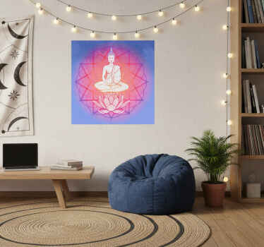 客厅海报冥想的曼陀罗佛像 - TenStickers