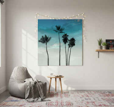 Αφίσα για το σαλόνι με σχέδιο πέντε ψηλών φοινίκων - TenStickers