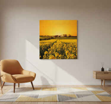 Αφίσα για το σαλόνι πεδίο κίτρινων λουλουδιών - TenStickers