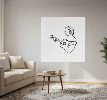 Αφίσα για το σαλόνι με σχέδιο κιθαρίστα μινιμαλιστικό - TenStickers