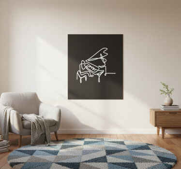 Αφίσα για το σαλόνι σχέδιο πιάνου σε γραμμές - TenStickers