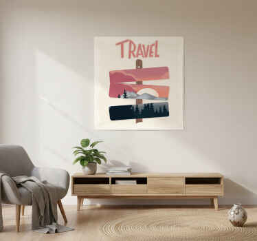 Αφίσα για το σαλόνι με εικονογράφηση πινακίδων δρόμου - TenStickers