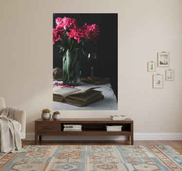 Αφίσα για το σαλόνι Ποτήρι κρασιού και βάζο - TenStickers