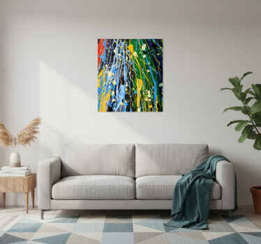 Αφίσα για το σαλόνι με χρωματιστές πινελιές τέχνης - TenStickers