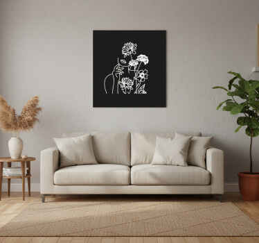 Plakat do salonu minimalistyczny kwiatowy design kobiet - TenStickers