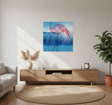 Plakat do salonu z motywem flaminga pod wodą - TenStickers