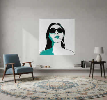 Plakat do salonu kobieta z papierosem - TenStickers